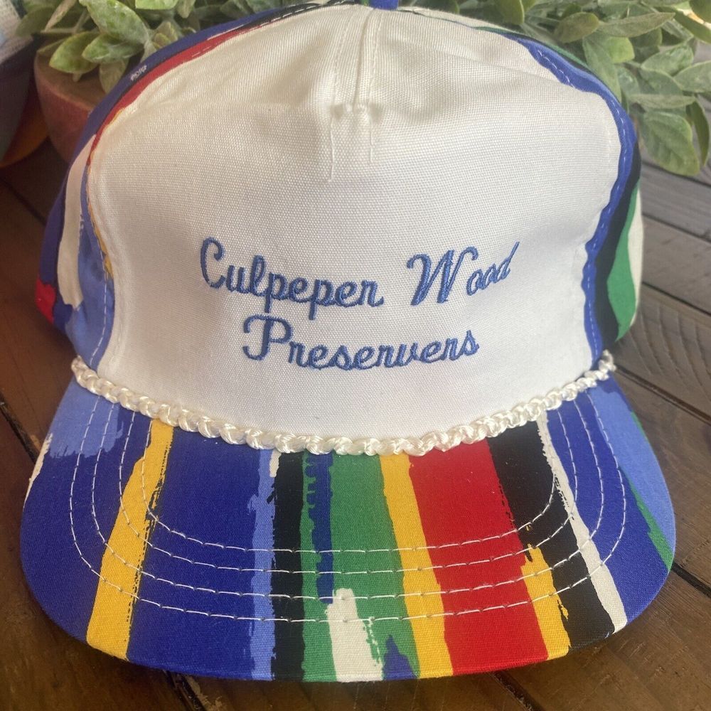 NOS Culpeper Wood Preservers VA Vintage Color Splash Rope Hat Adjustable‎